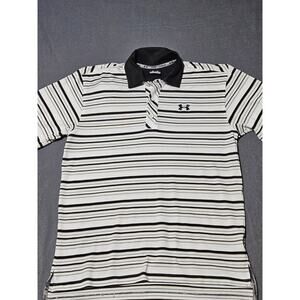 Under Armour Shirt Extra Large Black And White Mens Golf Polo